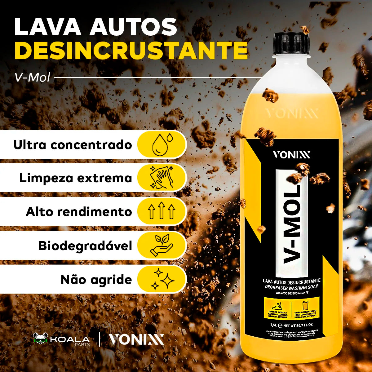 Shampoo Automotivo Lava Pesada V-Mol 1,5L – Vonixx