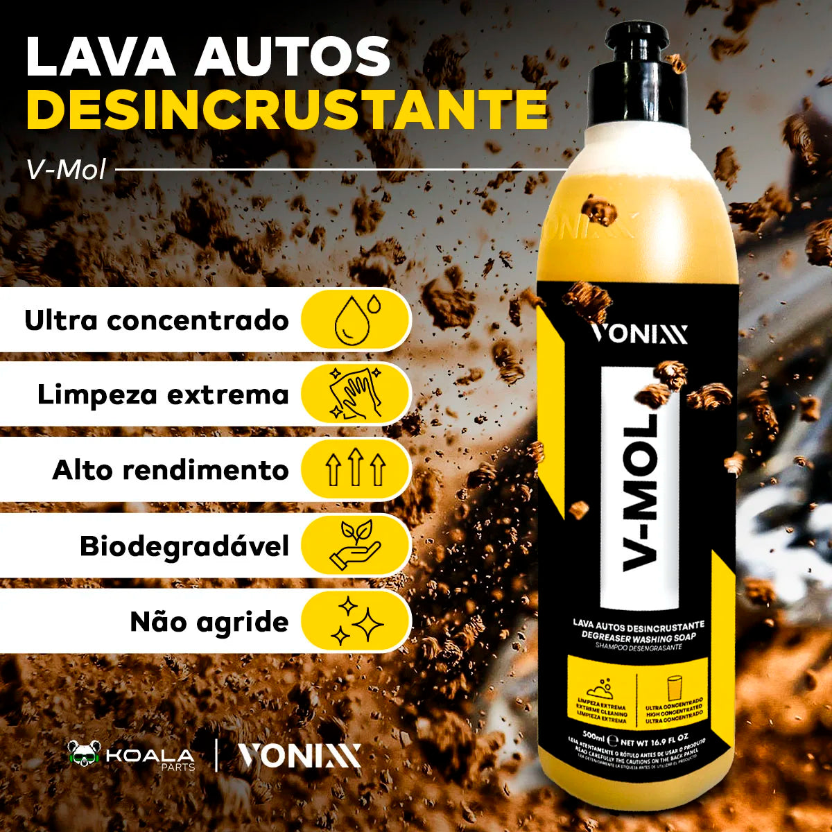 Shampoo Automotivo Lava Pesada V-Mol 500ml – Vonixx
