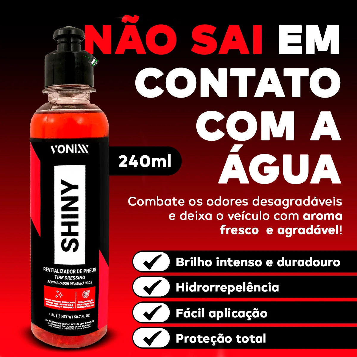 Revitalizador de Pneus Blackout Shiny 240ml – Vonixx