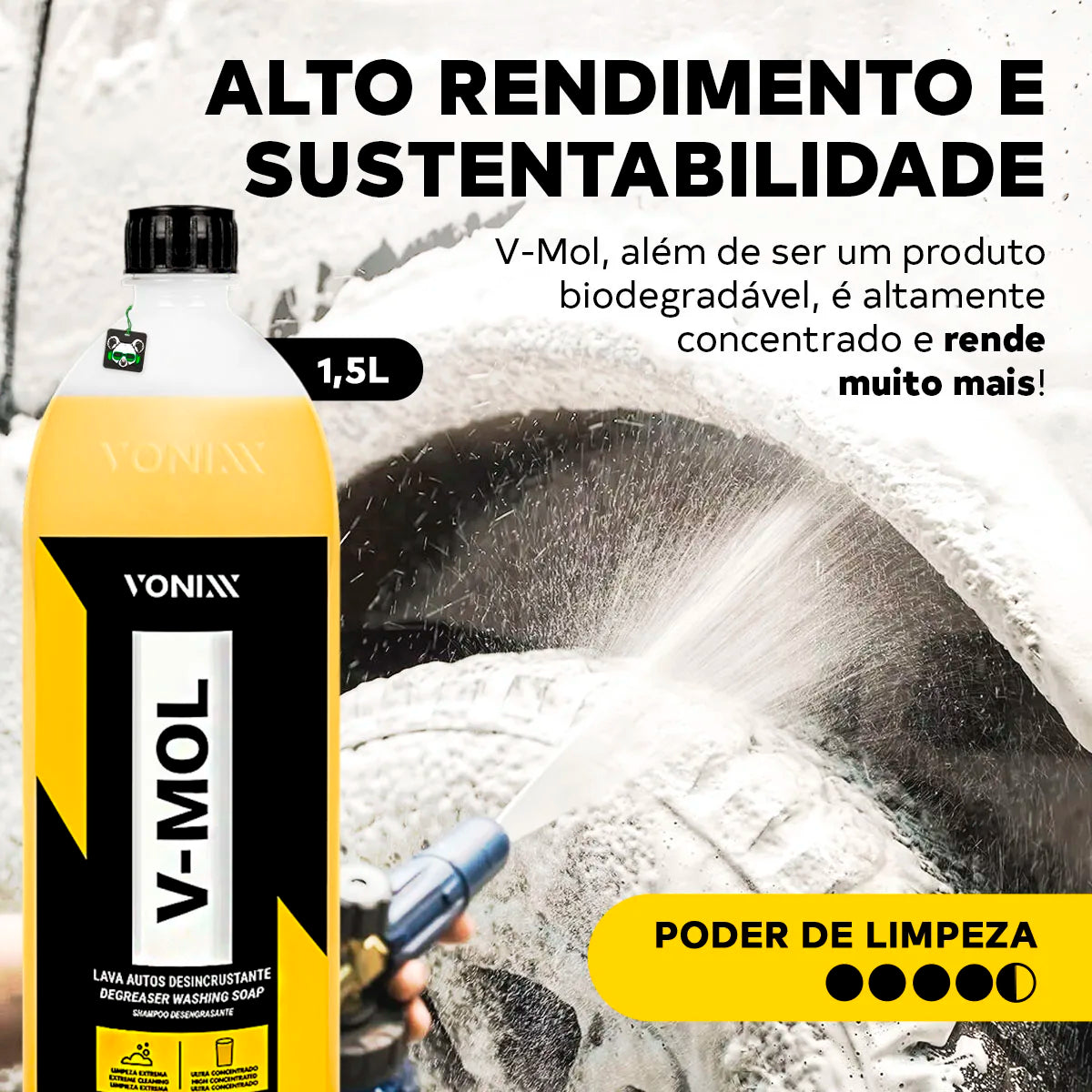 Shampoo Automotivo Lava Pesada V-Mol 1,5L – Vonixx