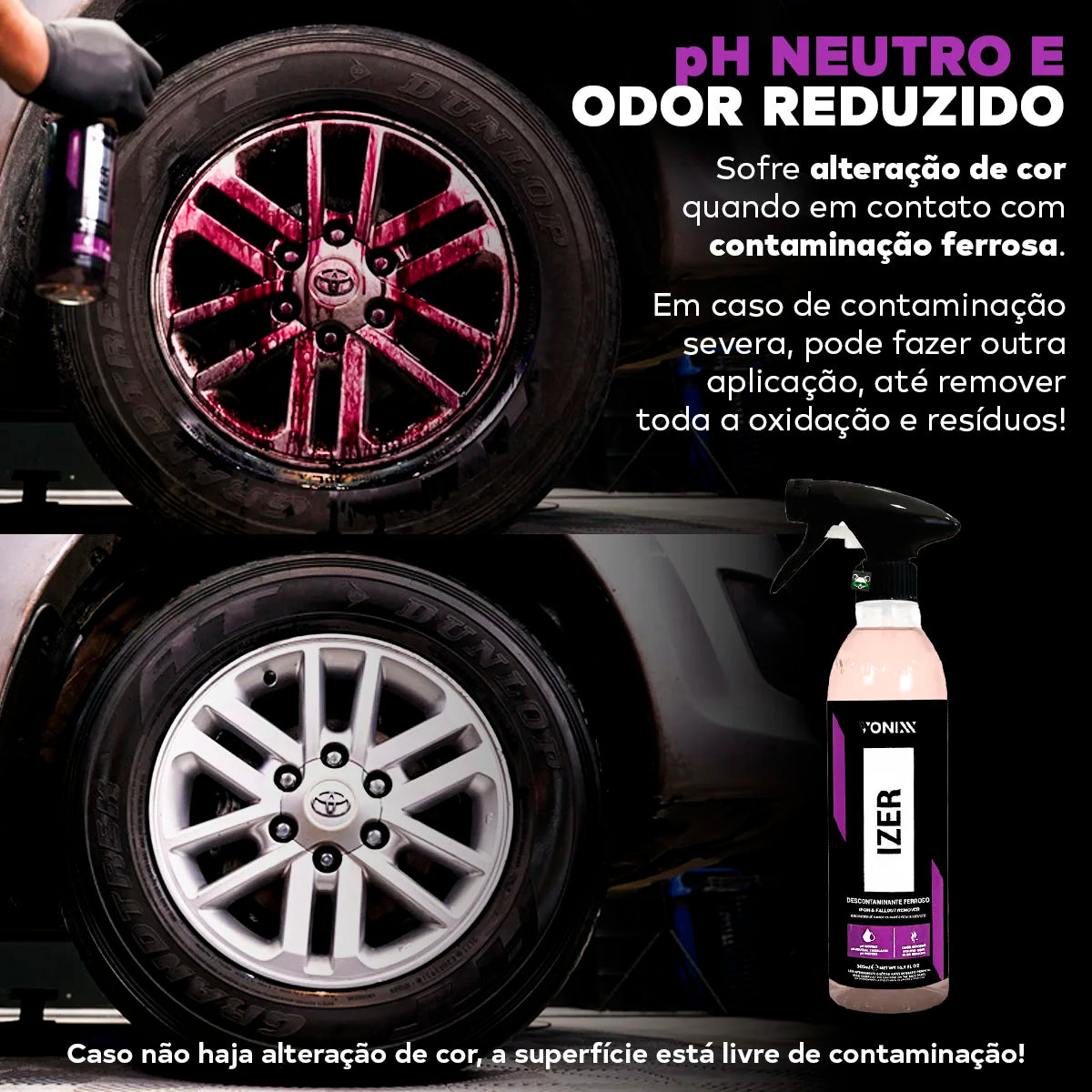 Decontaminante de Rodas e Superfícies Ferrosas Clean Wheels Izer 500ml – Vonixx