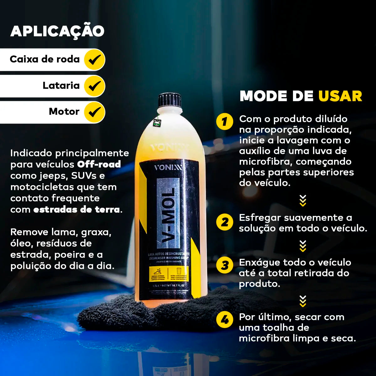 Shampoo Automotivo Lava Pesada V-Mol 1,5L – Vonixx