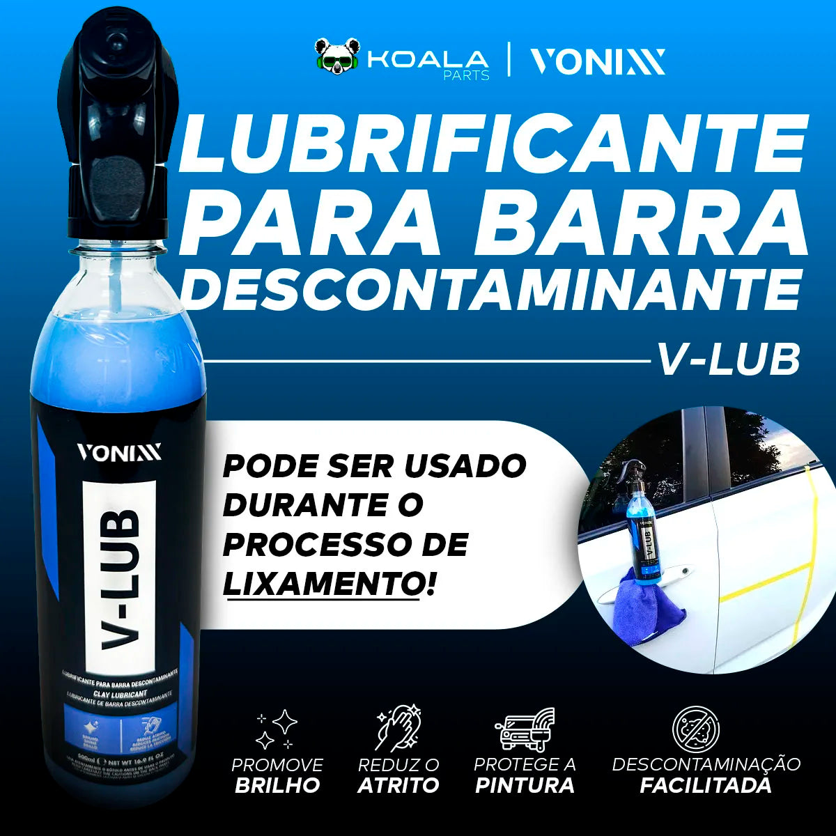 Lubrificante para Clay Bar V-Lub 500ml – Vonixx