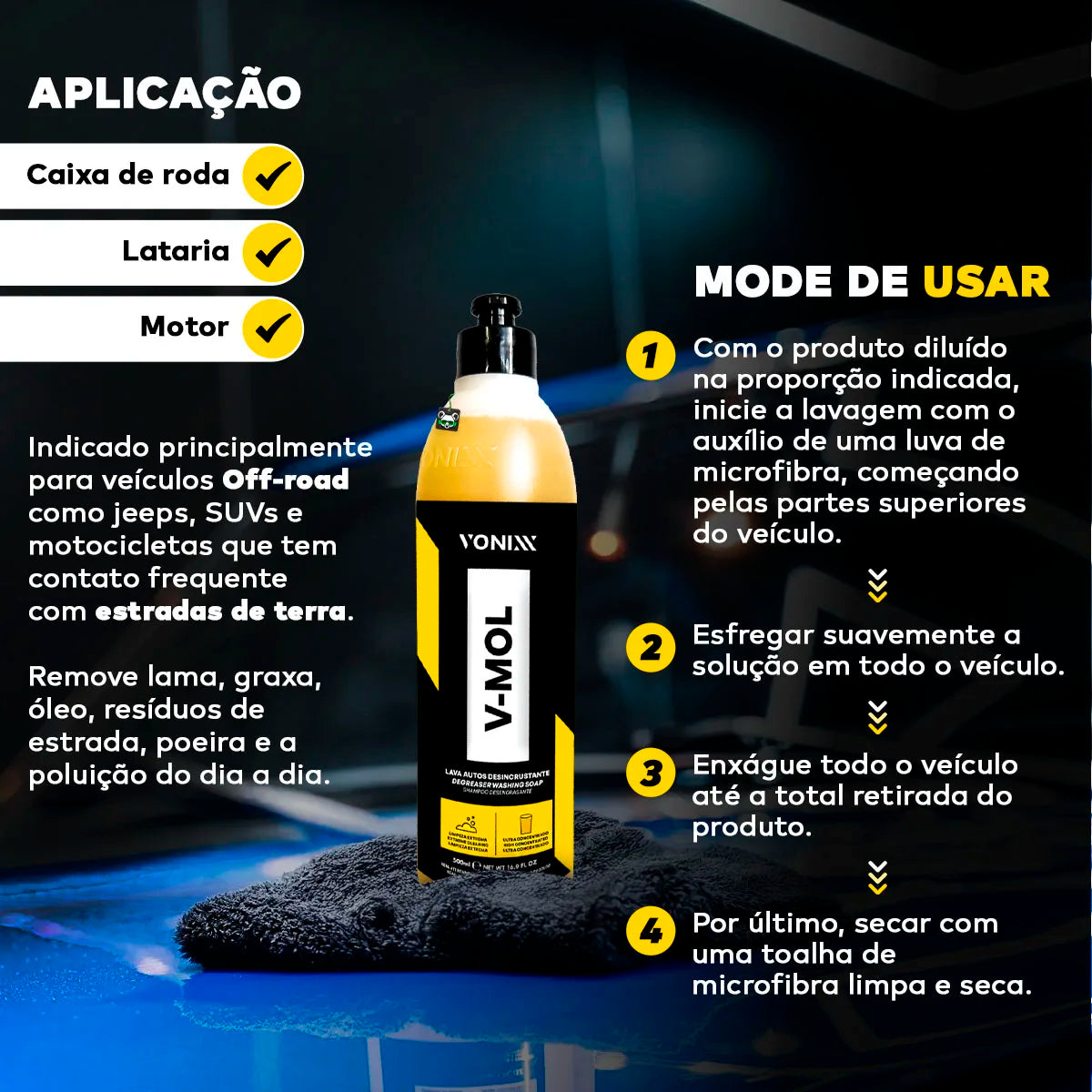 Shampoo Automotivo Lava Pesada V-Mol 500ml – Vonixx