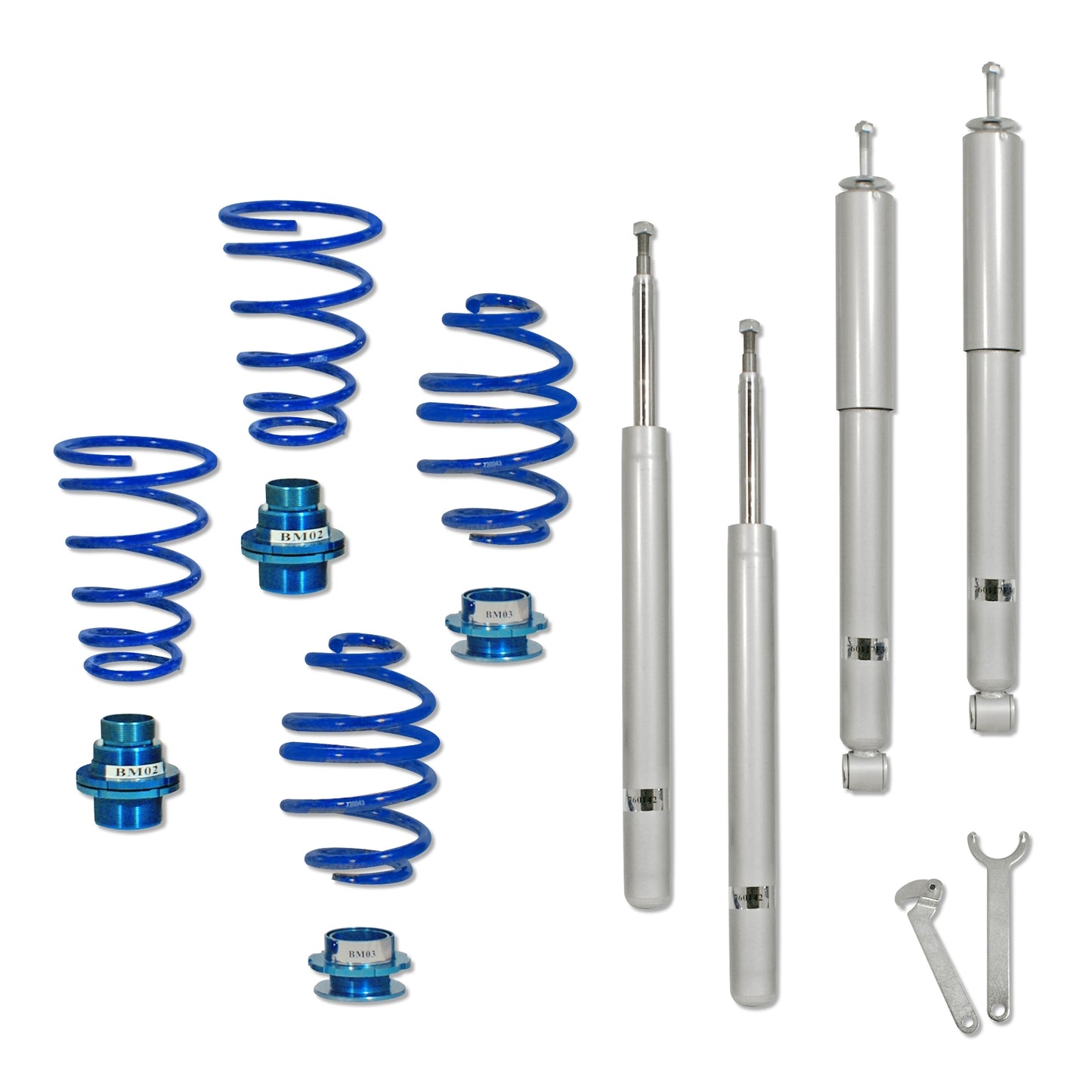 SUSPENSÃO REGULÁVEL COILOVER BLUE LINE PARA BMW SERIE 3 E30 316, 316i, 318i, 320i, 323i, 325i & 324D